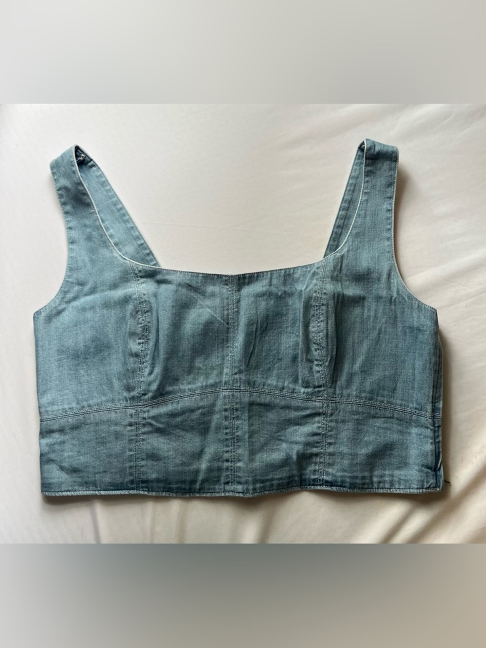 Banana Republic Light Blue Denim/ Jean  Crop Top / Bustier  / Corset Size 16